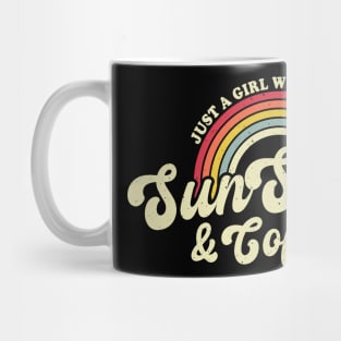 Retro Summer Just A Girl Who Loves Sunshine And Coffee Mug